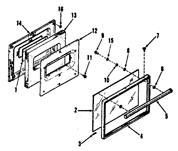 Kenmore 9114628810 oven door section diagram