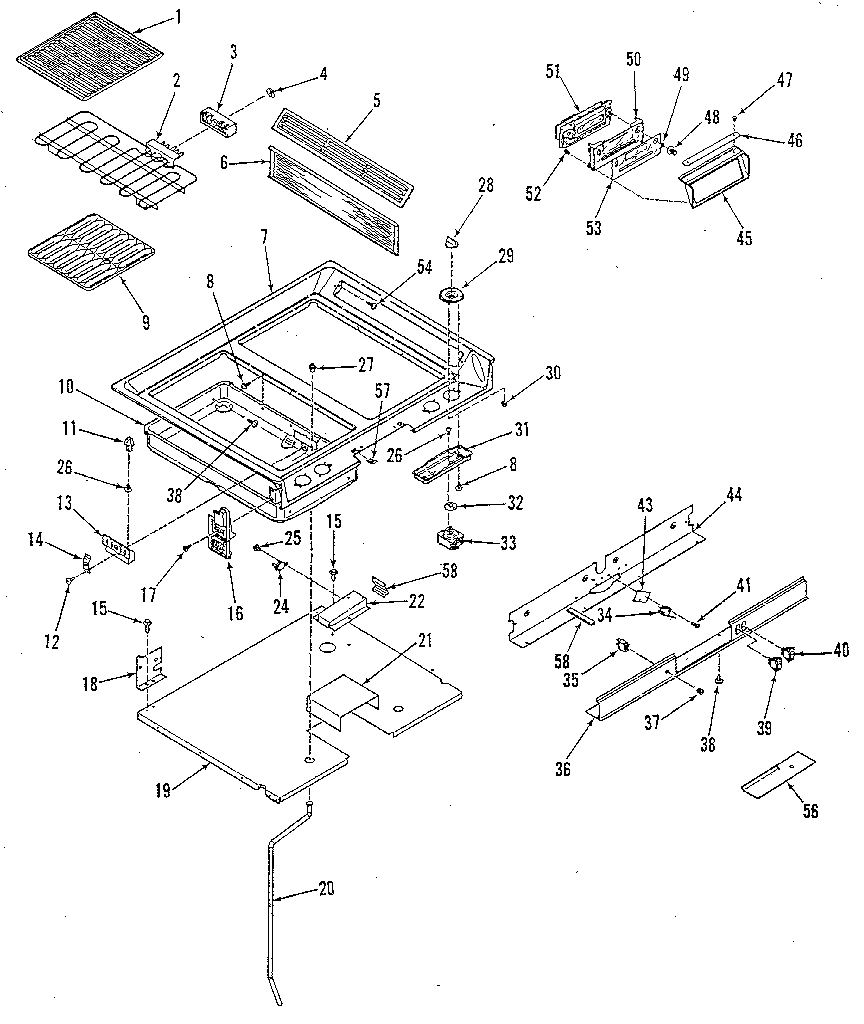 Kenmore 9114698810 main top section diagram