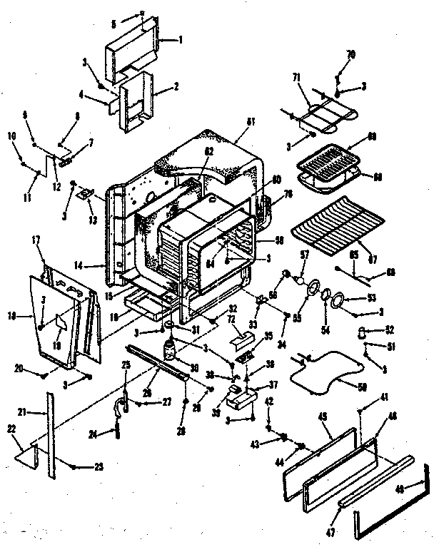 Kenmore 9114698810 oven body section diagram