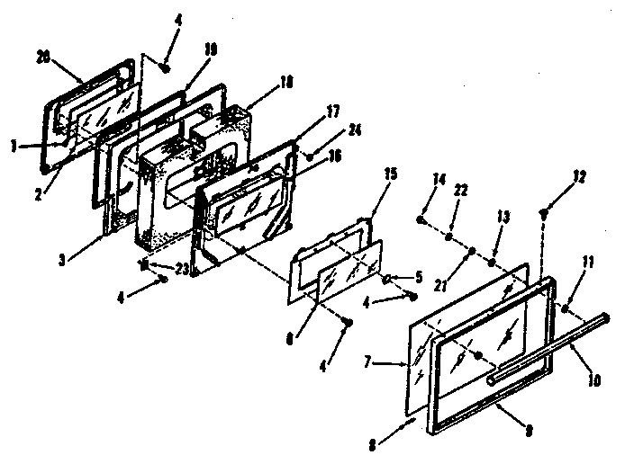 Kenmore 9114698810 oven door section diagram