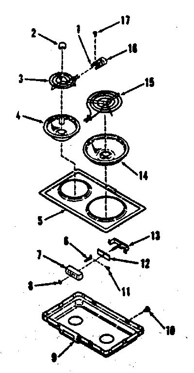 Kenmore 9114698810 elec range/opt elec coil module kit 4998521/4998621 diagram