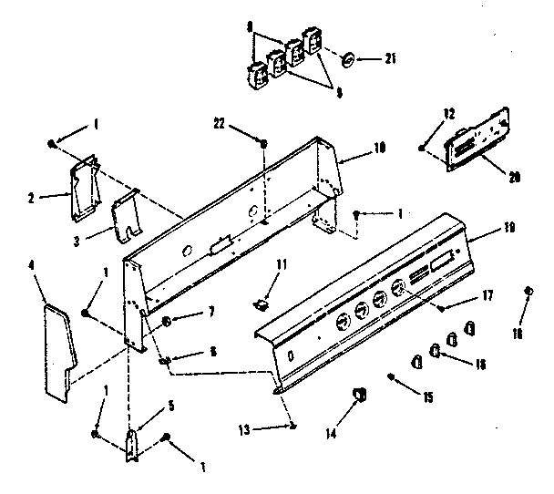 Kenmore 9119188710 backguard section diagram