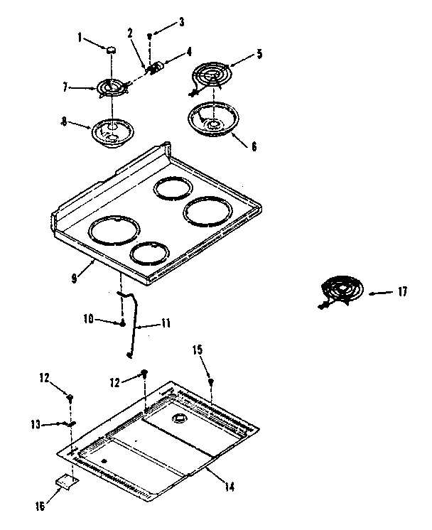Kenmore 9119188710 main top section diagram