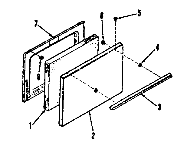 Kenmore 9119188710 oven door section diagram