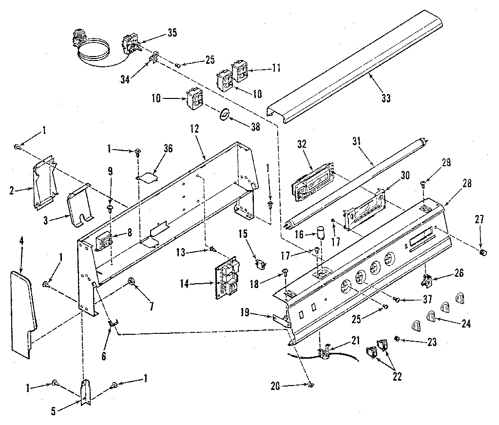 Kenmore 9119398710 backguard section diagram