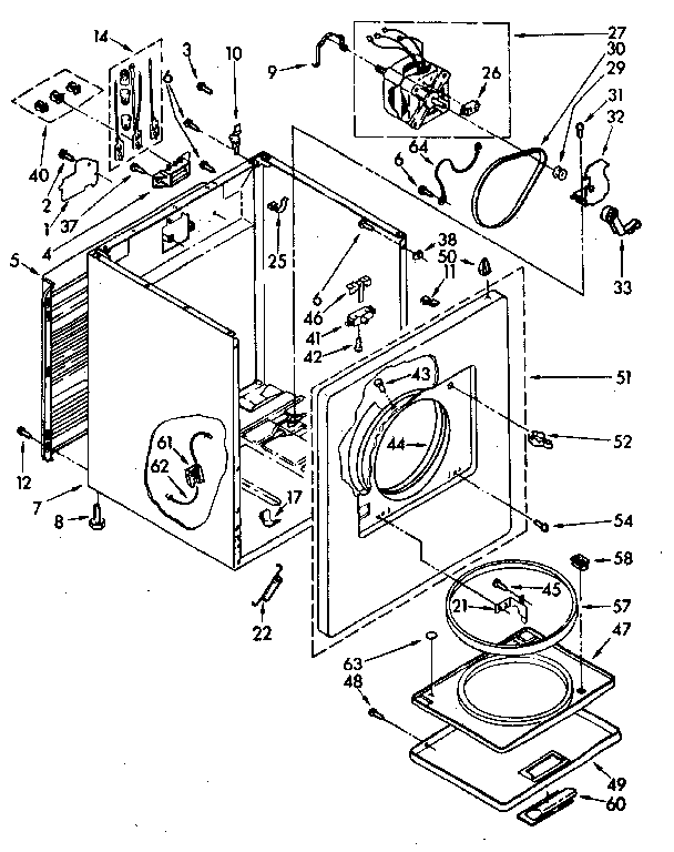 Kenmore 11086427810 cabinet diagram