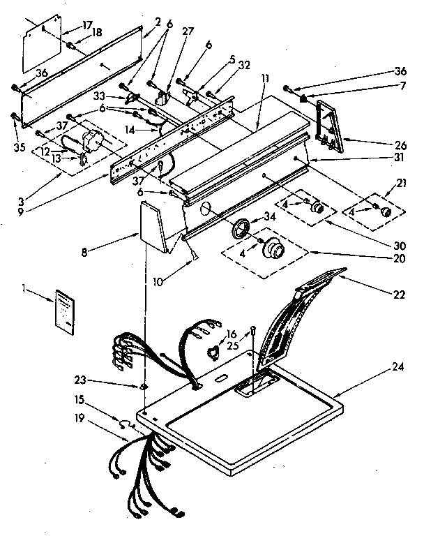 Kenmore 11086477110 top and console diagram