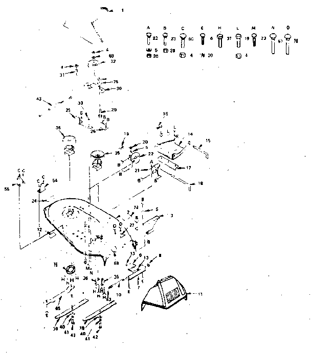 Craftsman 917254360 38" mower diagram