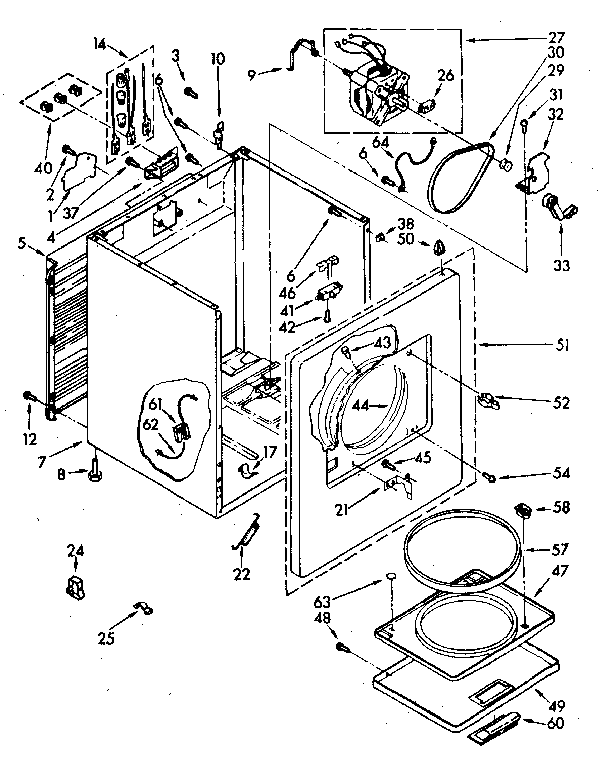 Kenmore 11086467110 cabinet diagram