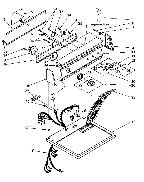 Kenmore 11086682320 top and console diagram