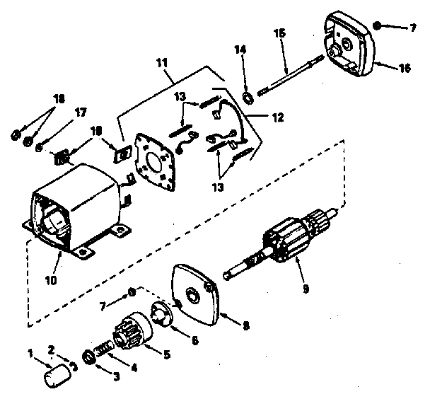 Craftsman 502254141 starter motor no. 33605 diagram