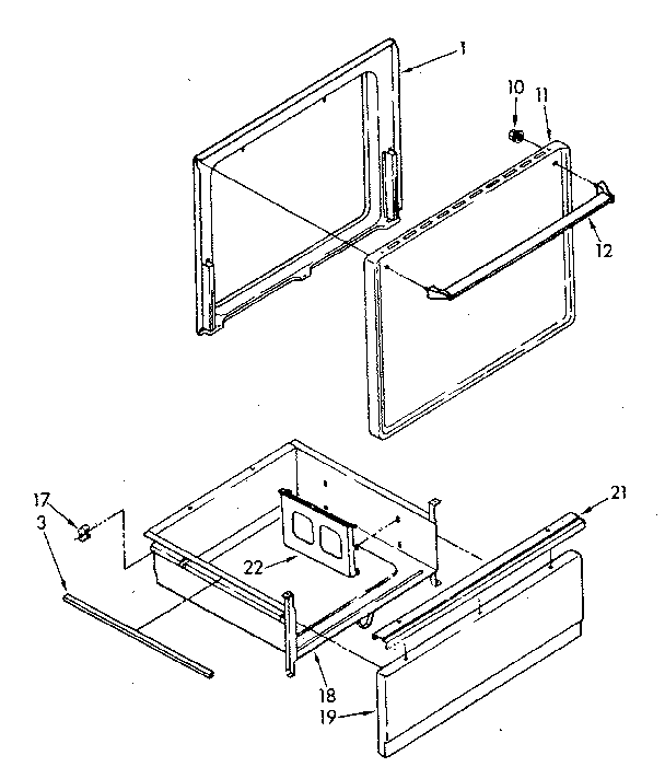 Whirlpool RF3020XPW0 door and drawer diagram