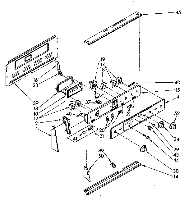 Kenmore 99541 (1988) control panel diagram