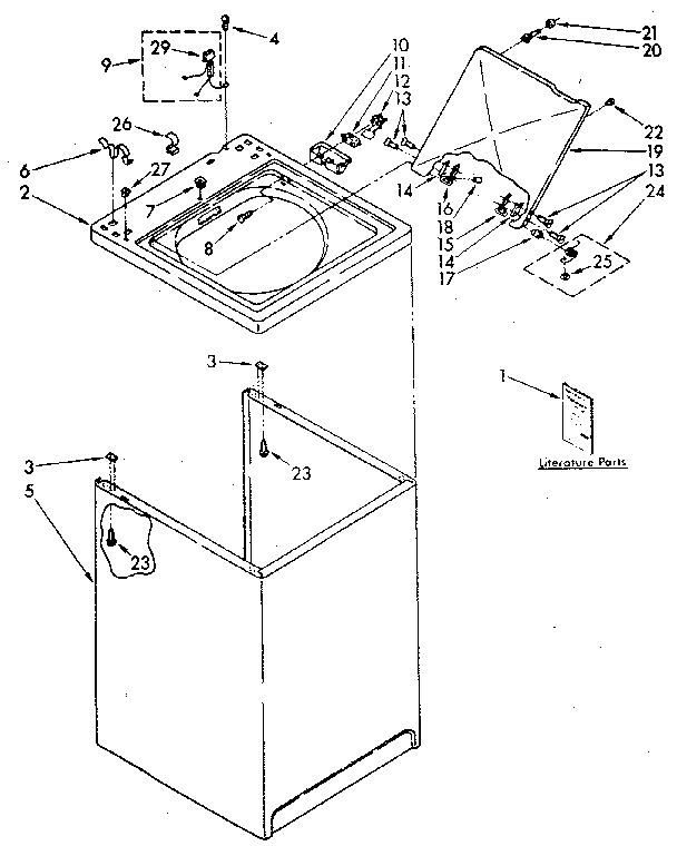 Kenmore 11081862100 top and cabinet diagram