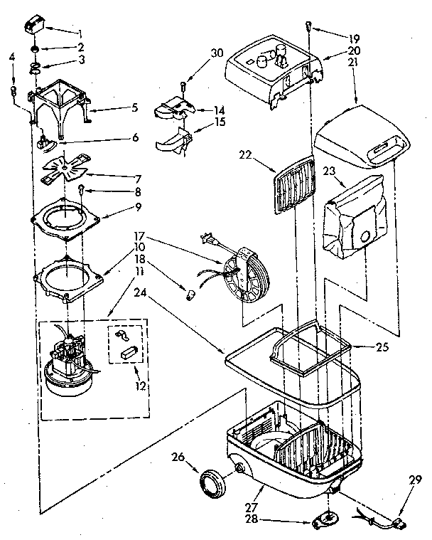 Kenmore 1162920081 vacuum cleaner diagram