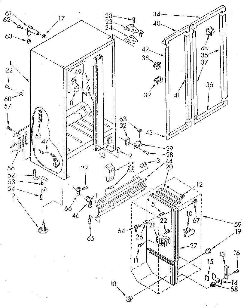 Whirlpool ED19SKXRGR1 cabinet diagram
