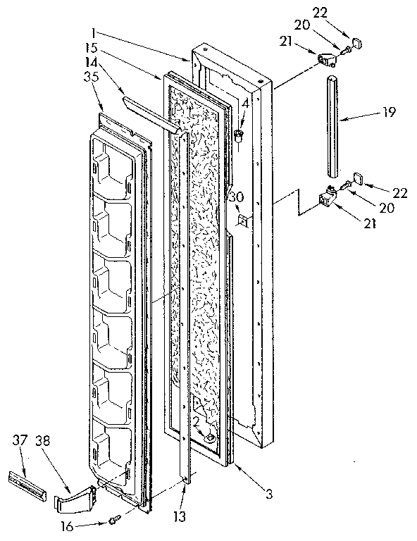 Whirlpool ED19SKXRGR1 freezer door diagram