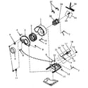 Speed Queen NE6613W43821 motor, exhaust fan and belt diagram
