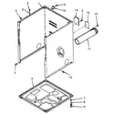 Speed Queen NE6613W43821 cabinet, exhaust duct and base diagram