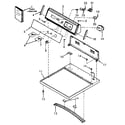 Speed Queen NG4619L53728 control hood, controls and cabinet top diagram