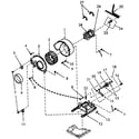 Speed Queen NG4619L53728 motor, exhaust fan and belt diagram