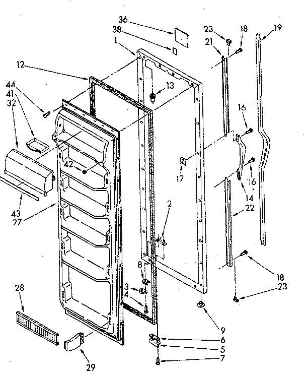 Whirlpool ED20AKXSN00 refrigerator door diagram