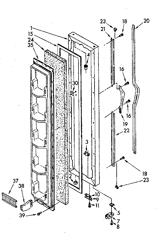 Whirlpool ED20AKXSN00 freezer door diagram