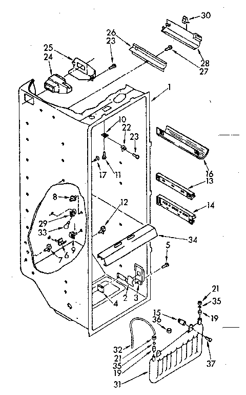 Whirlpool ED22DWXTG00 refrigerator liner diagram