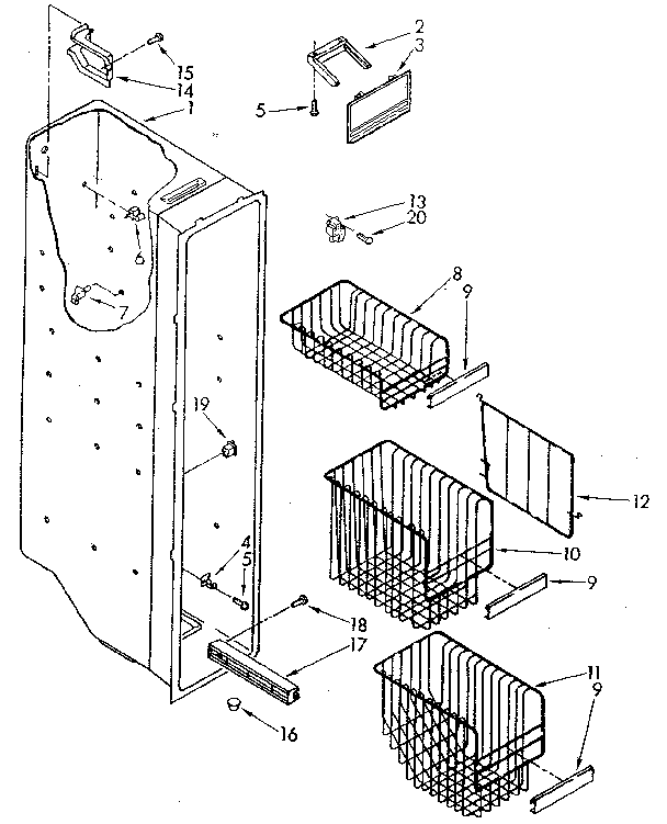 Whirlpool ED22DWXTG00 freezer liner diagram