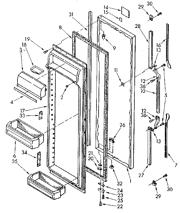 Whirlpool ED22DWXTG00 refrigerator door diagram