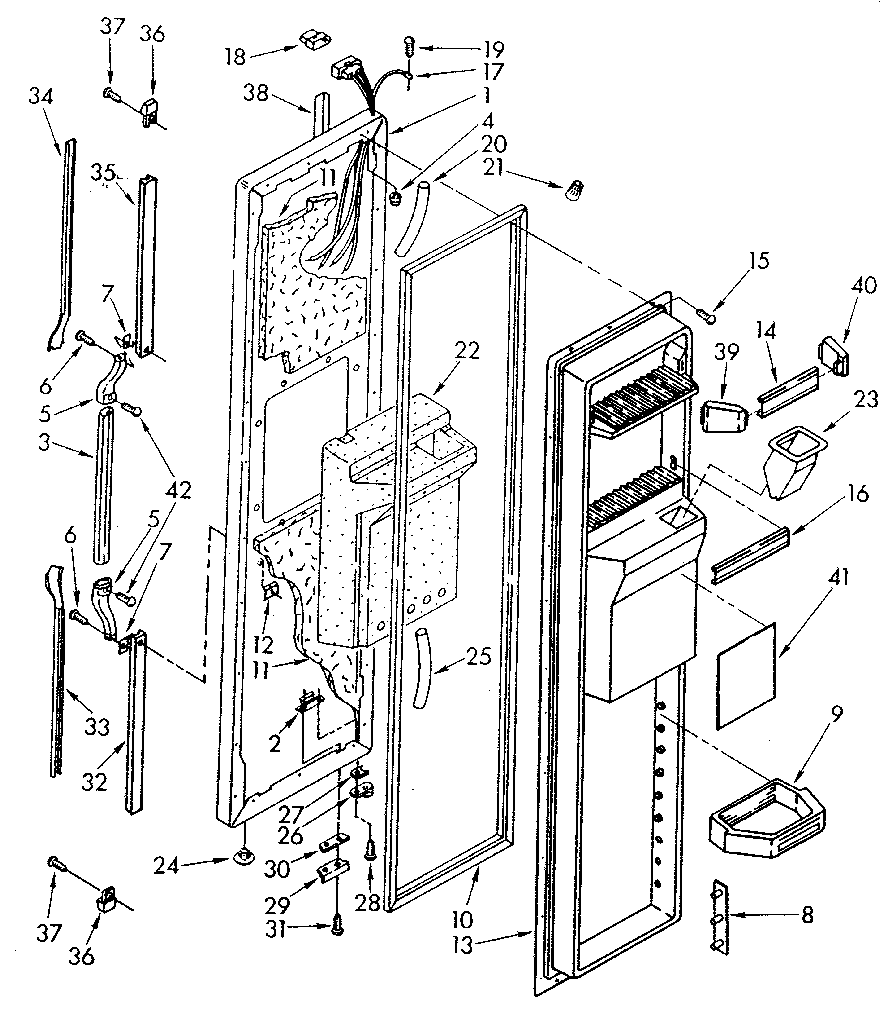 Whirlpool ED22DWXTG00 freezer door diagram