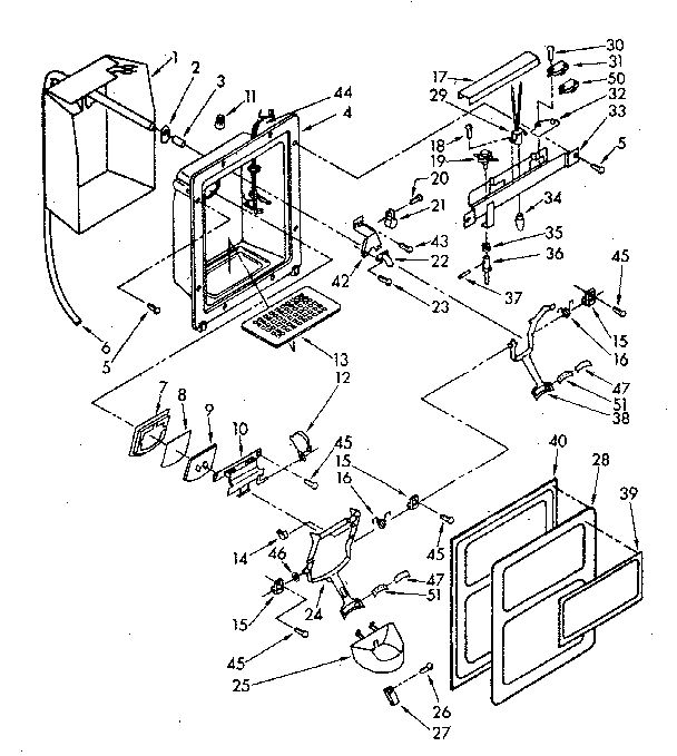 Whirlpool ED22DWXTG00 dispenser front diagram