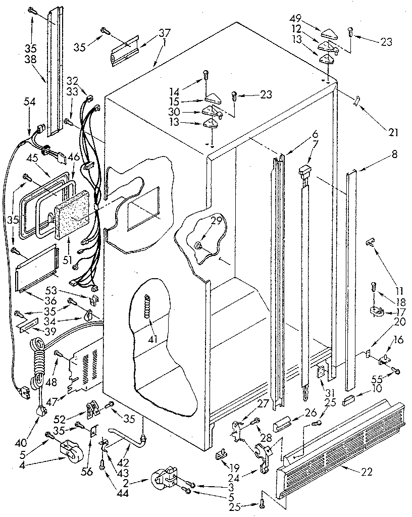 Whirlpool ED25DWXTF00 cabinet diagram