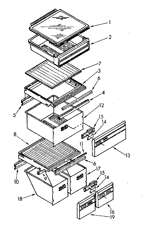 Whirlpool ED25DWXTF00 shelf diagram