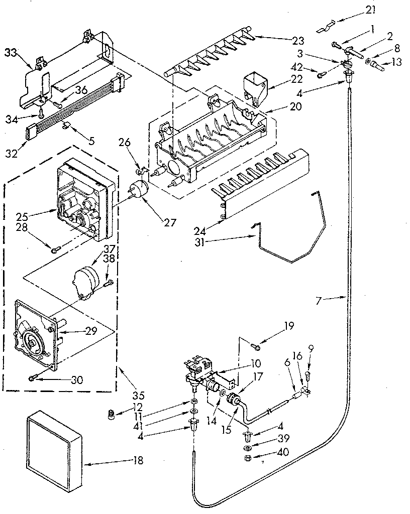 Whirlpool ED25DWXTF00 icemaker diagram