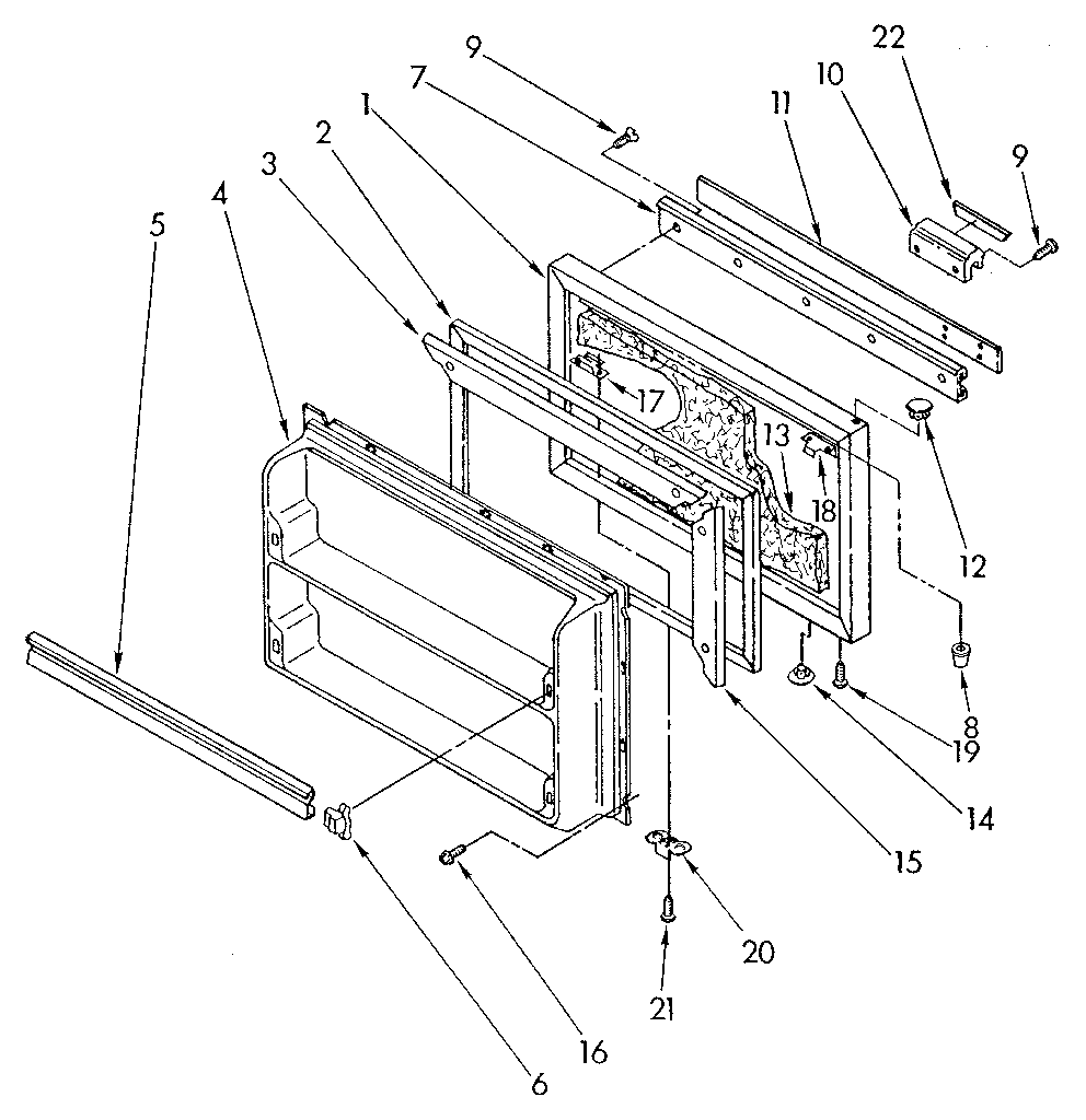 Whirlpool EF19MKSXN01 freezer door diagram