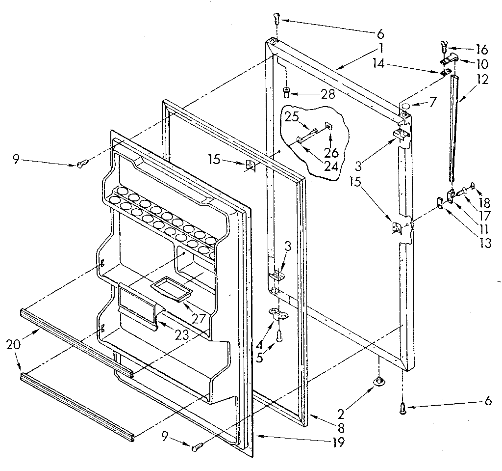 Whirlpool ET14JKYSN02 refrigerator door diagram