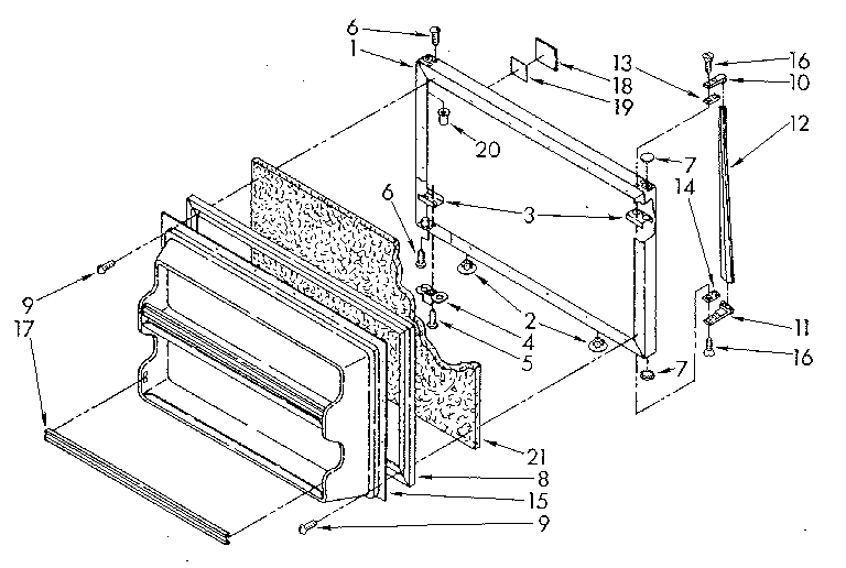 Whirlpool ET18JKYSF03 freezer door diagram