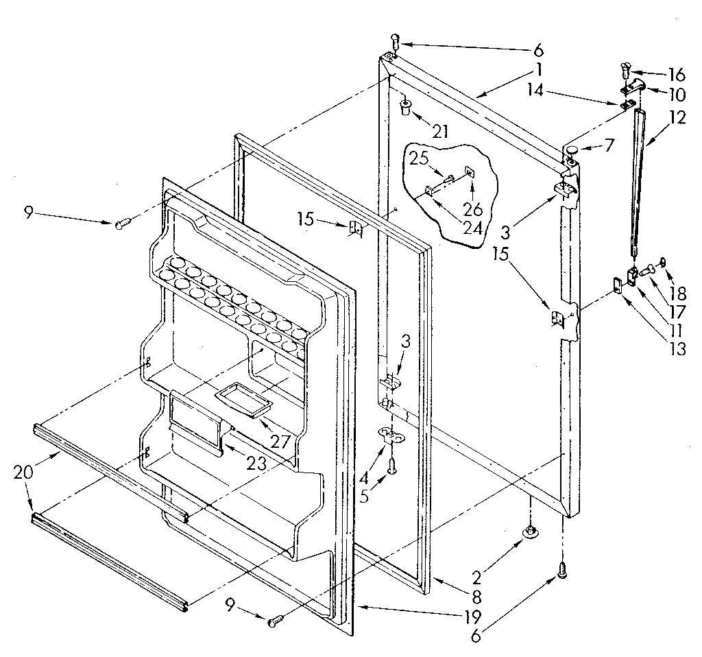 Whirlpool ET18JKYSF03 refrigerator door diagram