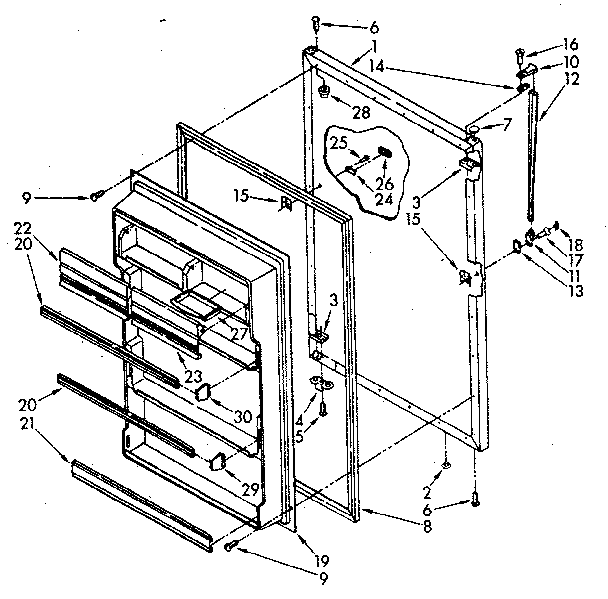 Whirlpool ET20AKXSW01 refrigerator door diagram