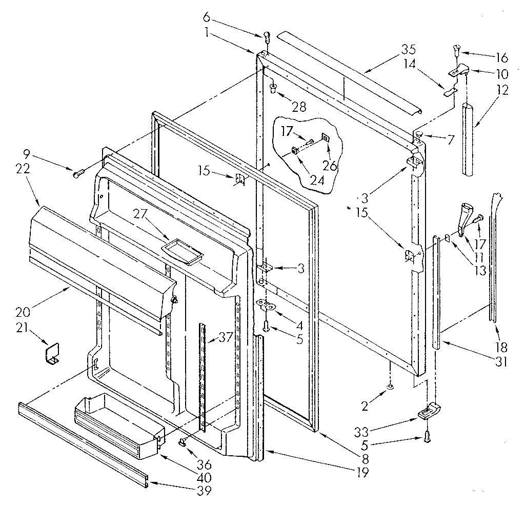 Whirlpool ET20DKXTN03 refrigerator door diagram