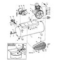 Craftsman 106175152 3 & 5 h.p. 2 stage 2 cylinder air compressor diagram