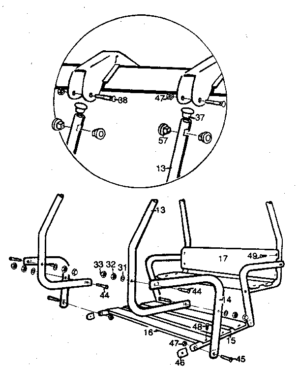 Sears 786720990 lawn swing assembly diagram