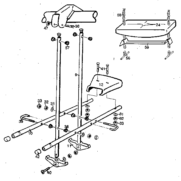 Sears 786720990 airglide & swing seats diagram