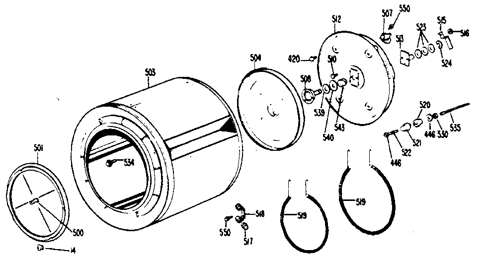 GE DDE5300GBL drum & heater assembly diagram