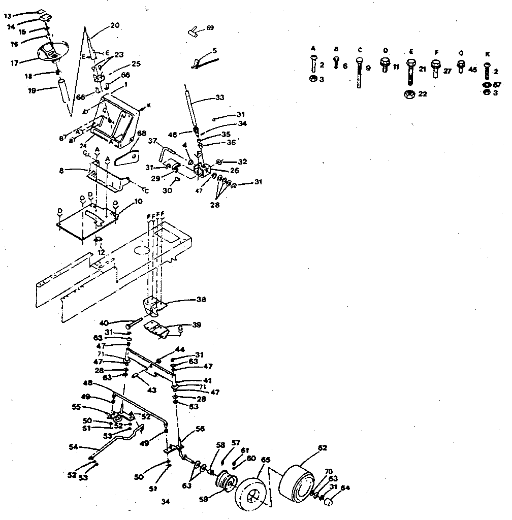 Craftsman 917254560 steering and front axle diagram