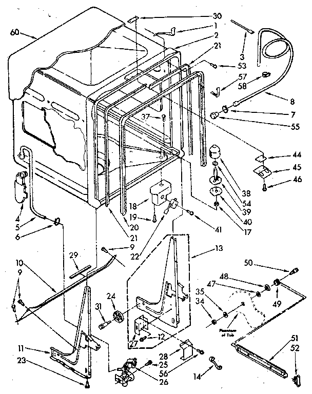 Kenmore 19385 (1988) tub diagram