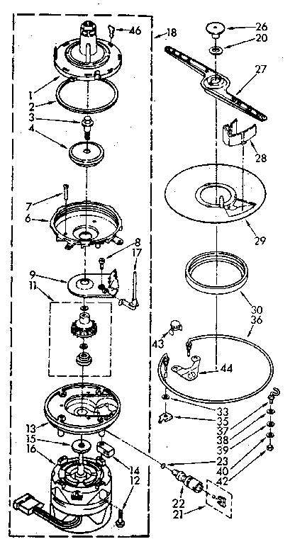 Kenmore 19385 (1988) pump and motor diagram