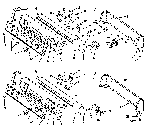 Kenmore 363DDE8200GAL backsplash asm. diagram