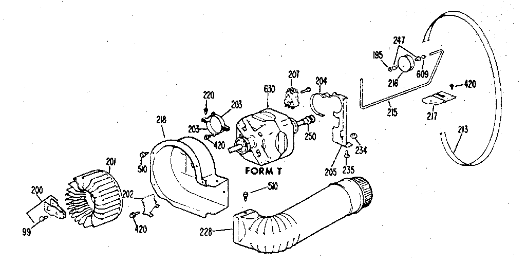 Kenmore 363DDE8200GAL blower & drive asm. diagram